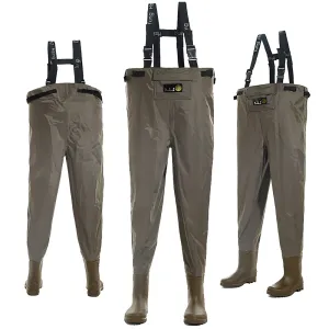 41-46# Waist High Waders 210D Nylon Stocking Foot Fishing Waders 230N