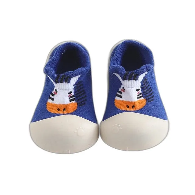 Animal Sock Shoes - Blue Zebra