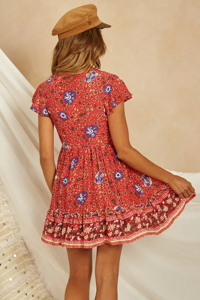 Belle Pointe Dress Red