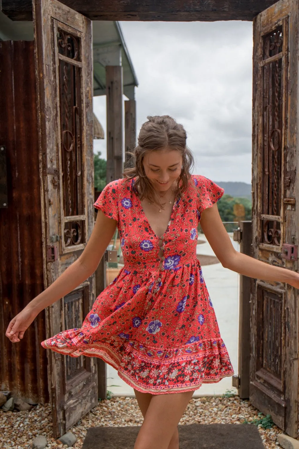 Belle Pointe Dress Red