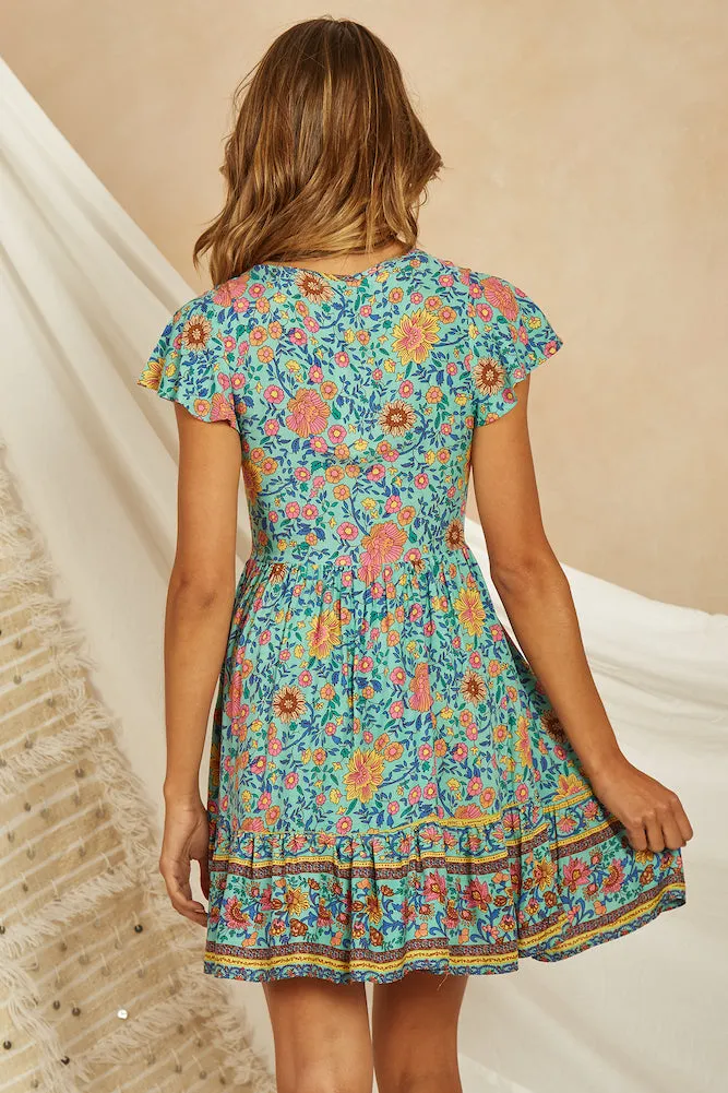 Belle Pointe Dress Turquoise