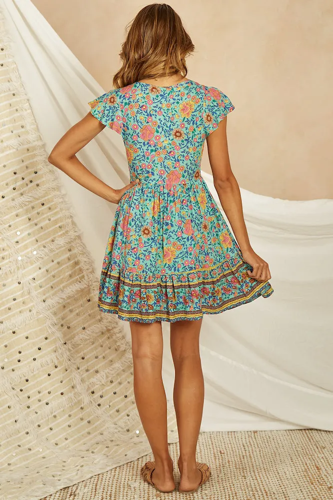 Belle Pointe Dress Turquoise