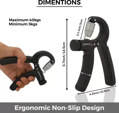 BIONFIT Adjustable Hand Grip Strengthener (5-40 Kg) - Hand & Forearm Exerciser