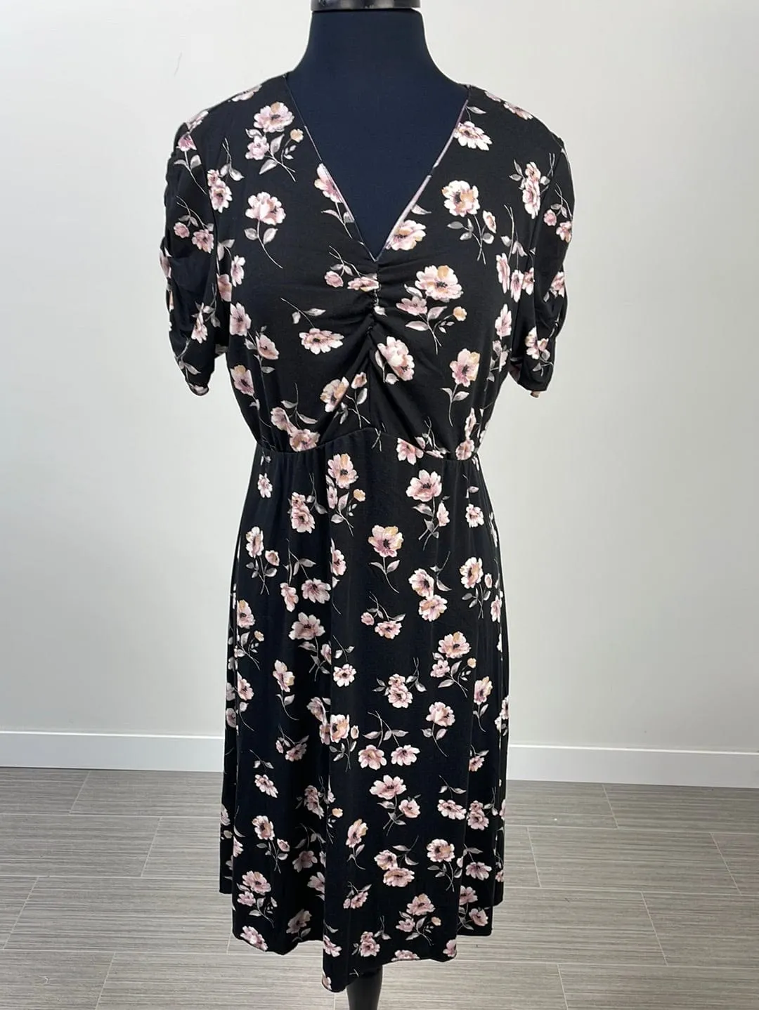 Black Floral Reversible Dress