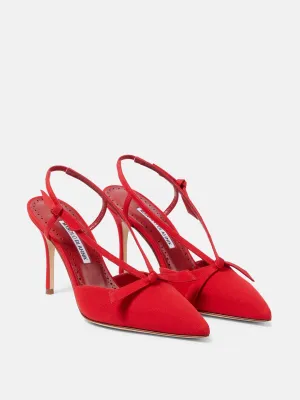 Bow-detail slingback pumps