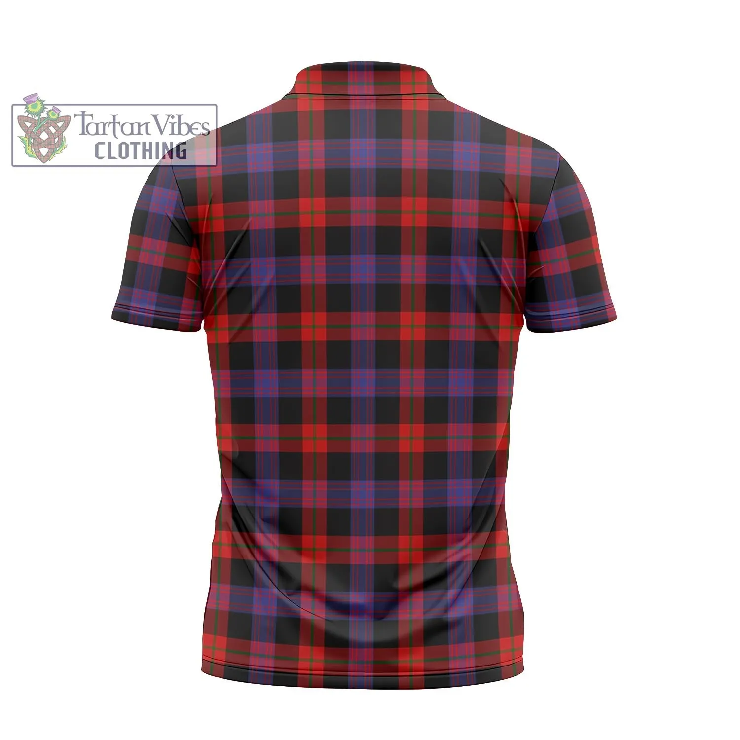 Broun Modern Tartan Zipper Polo Shirt