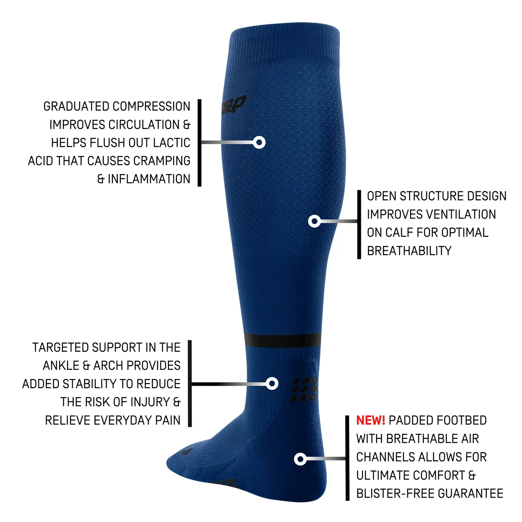 CEP | The Run Compression Tall Socks 4.0 | Men's | Blue