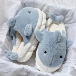 Cute Shark Fluffy Chunky Plushie Slippers