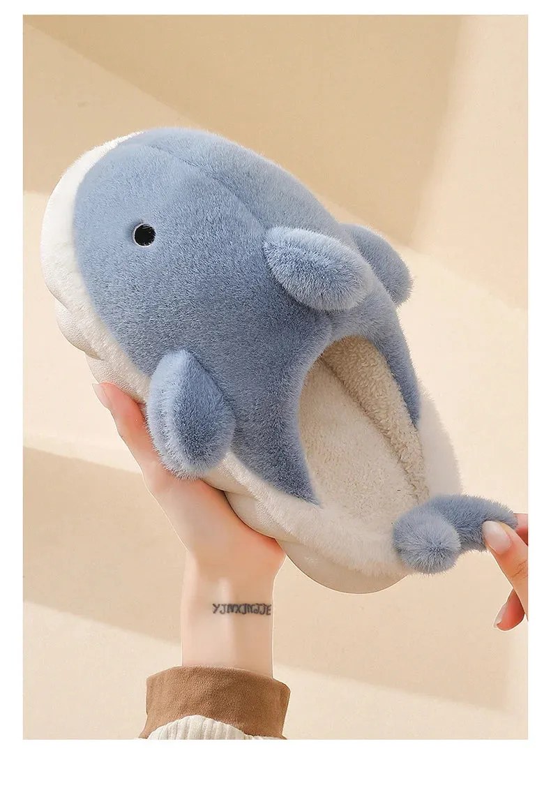 Cute Shark Fluffy Chunky Plushie Slippers