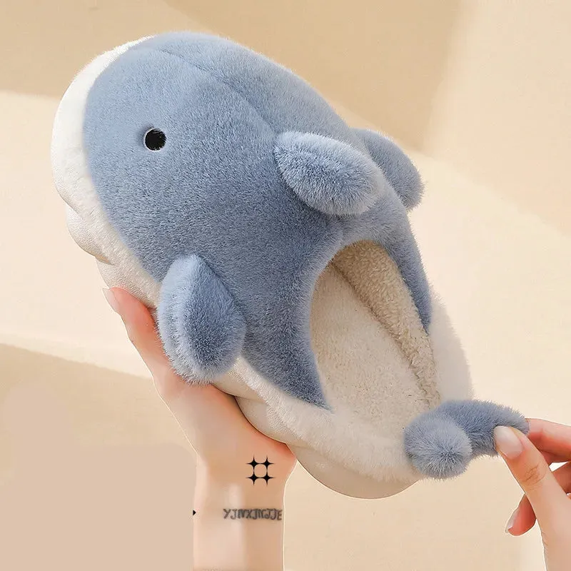 Cute Shark Fluffy Chunky Plushie Slippers