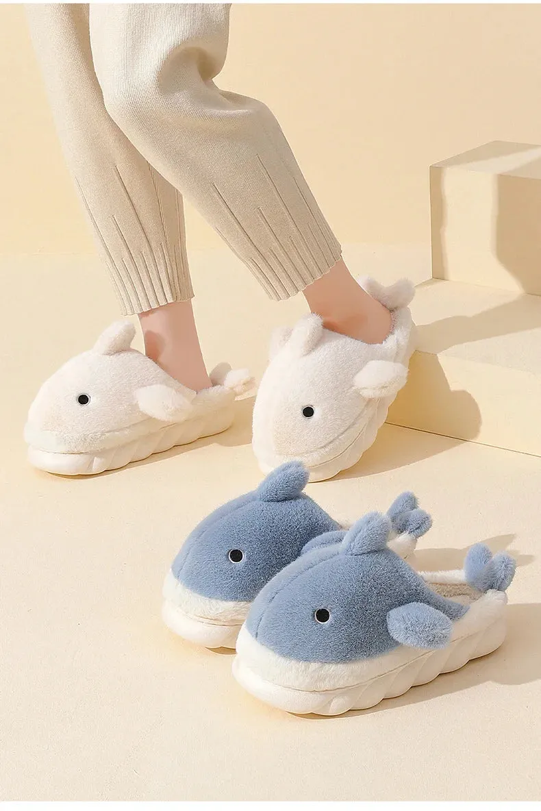 Cute Shark Fluffy Chunky Plushie Slippers