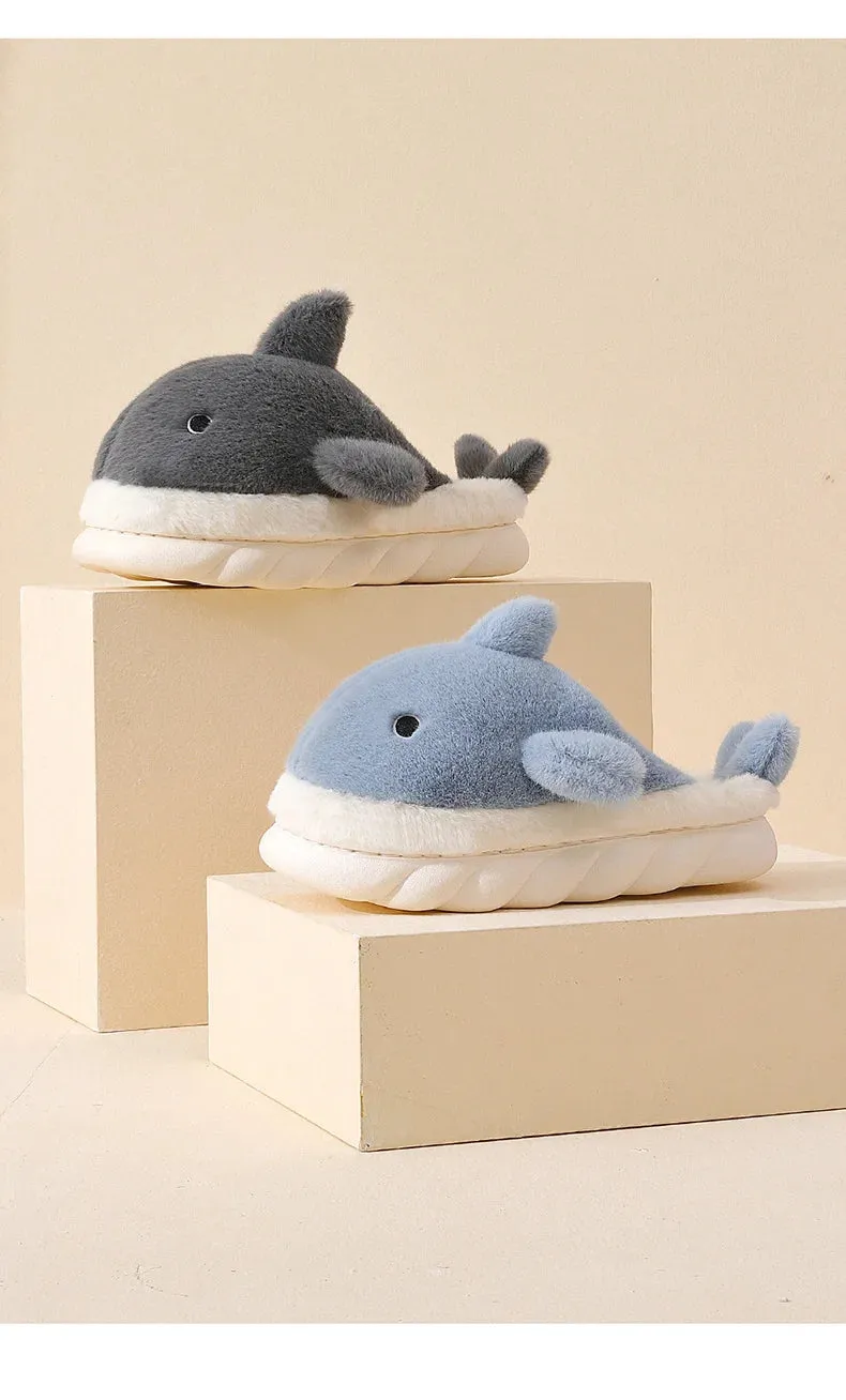 Cute Shark Fluffy Chunky Plushie Slippers