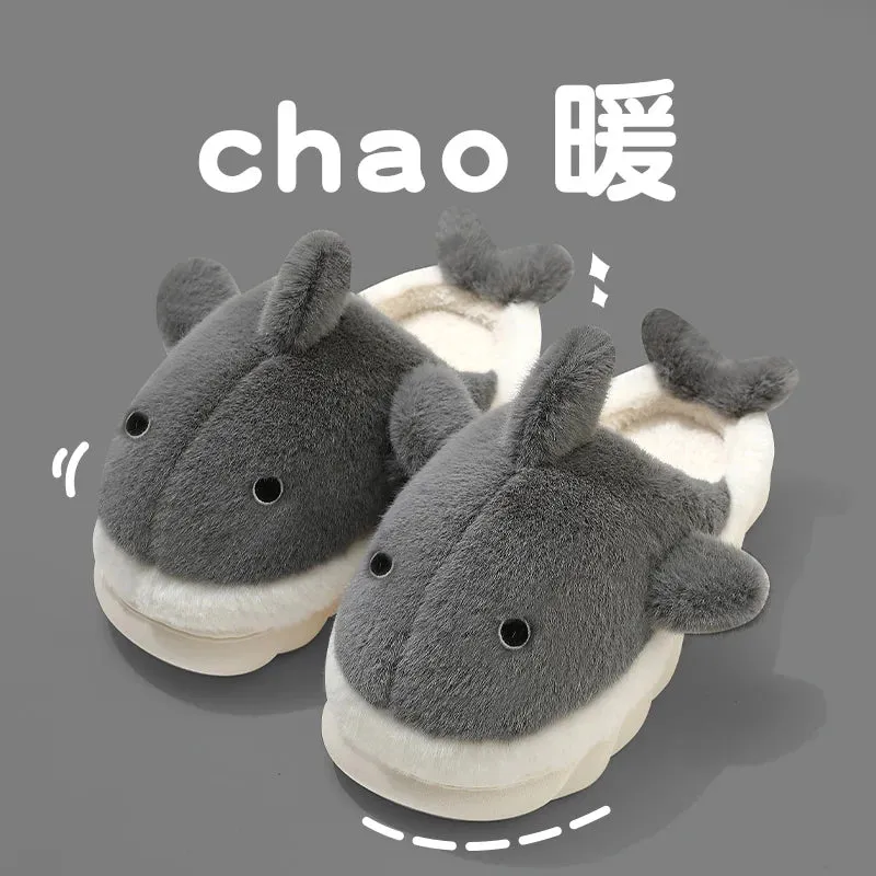 Cute Shark Fluffy Chunky Plushie Slippers