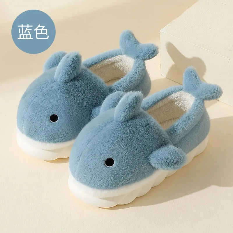 Cute Shark Fluffy Chunky Plushie Slippers