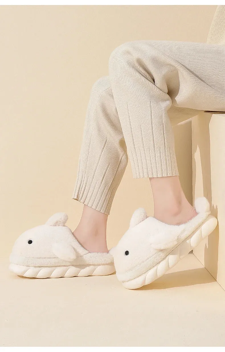 Cute Shark Fluffy Chunky Plushie Slippers