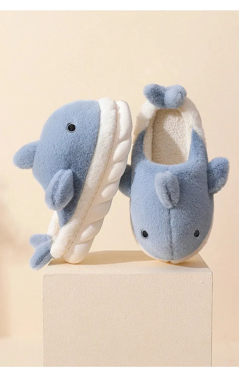 Cute Shark Fluffy Chunky Plushie Slippers