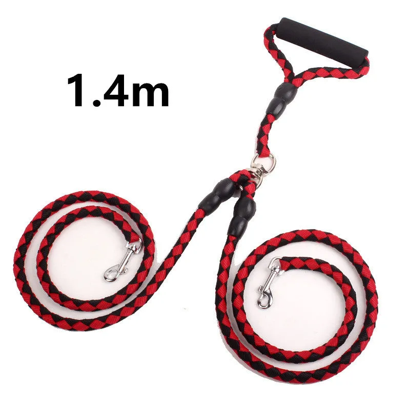 Double-Ended Traction Rope For Walking Dog  Two Leash Pet Supplies for Dog Collar