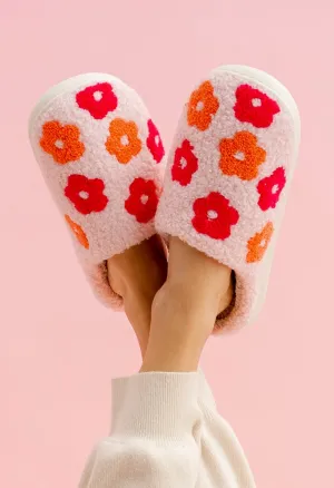 Fuzzy Teddy Slippers-Pink