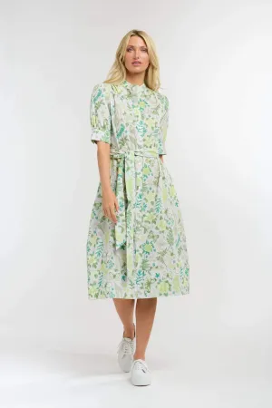 Hepburn Dress | White/Green