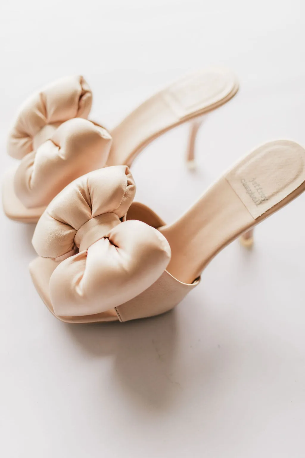 Jeffrey Campbell Deedee Hi Big Bow Mule Heels in Beige