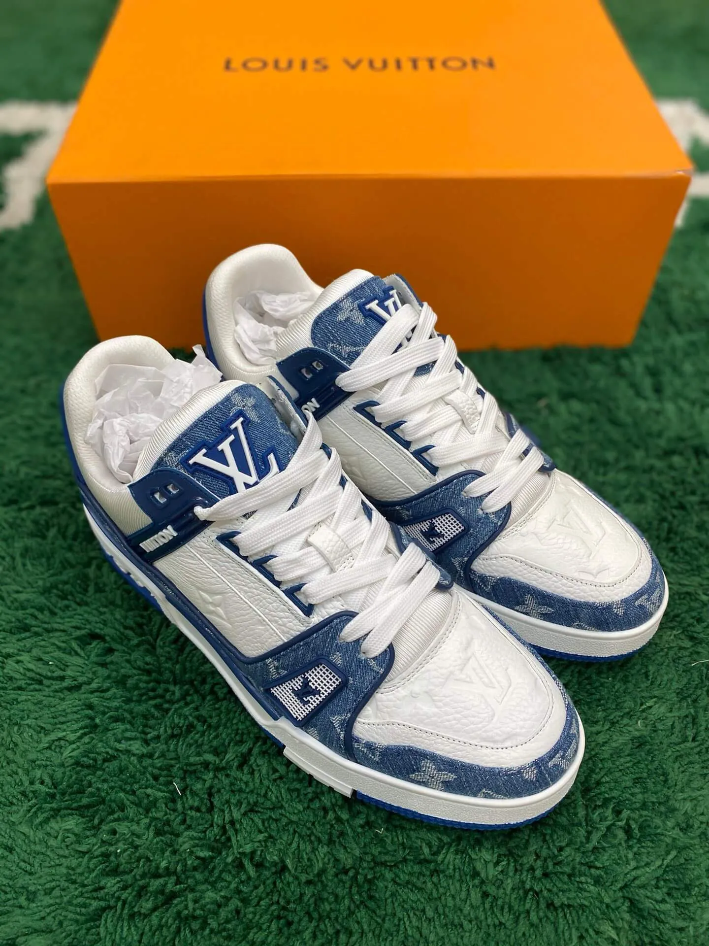 Louis Vuitton Trainer Denim White Sneaker