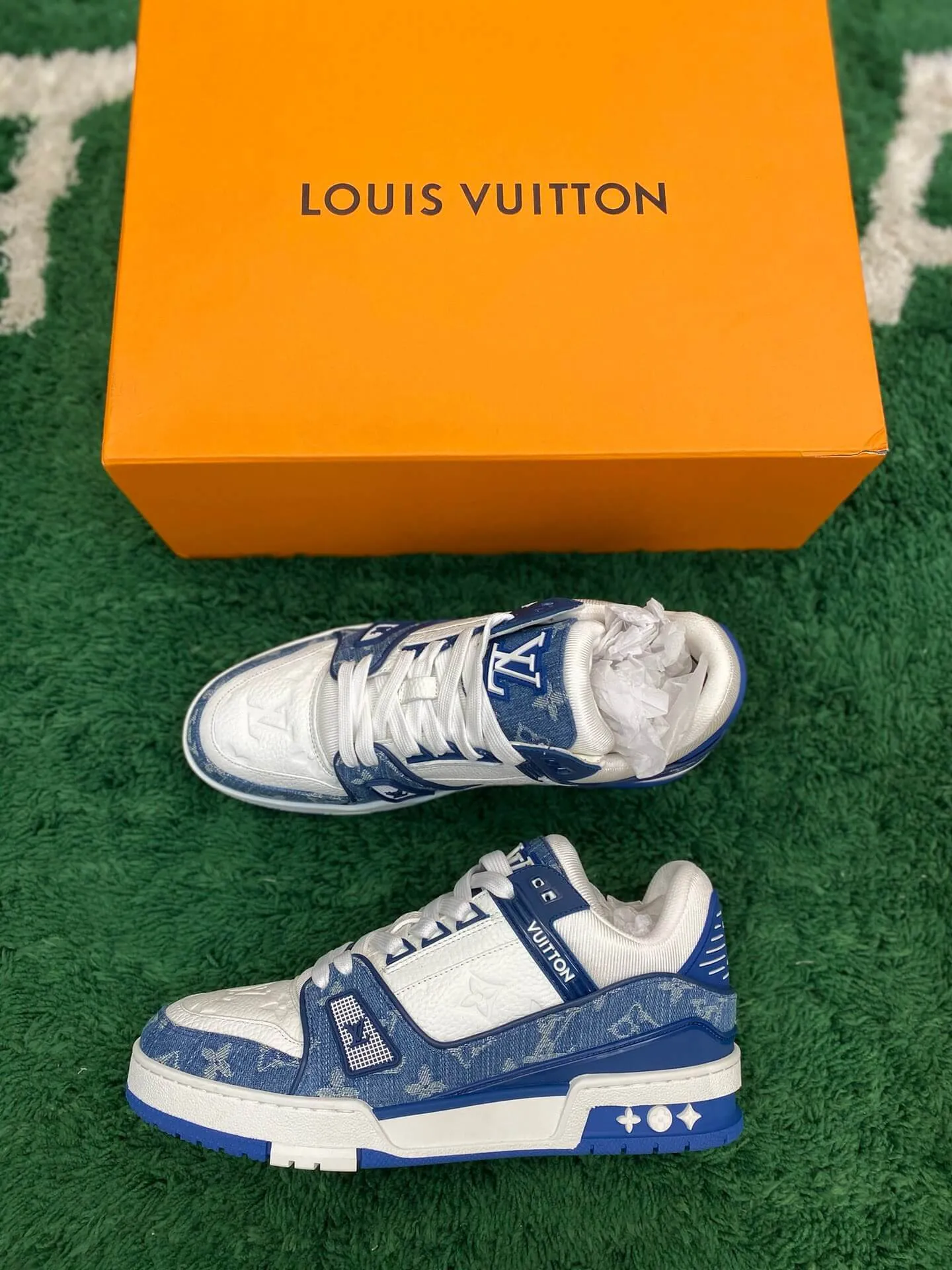 Louis Vuitton Trainer Denim White Sneaker