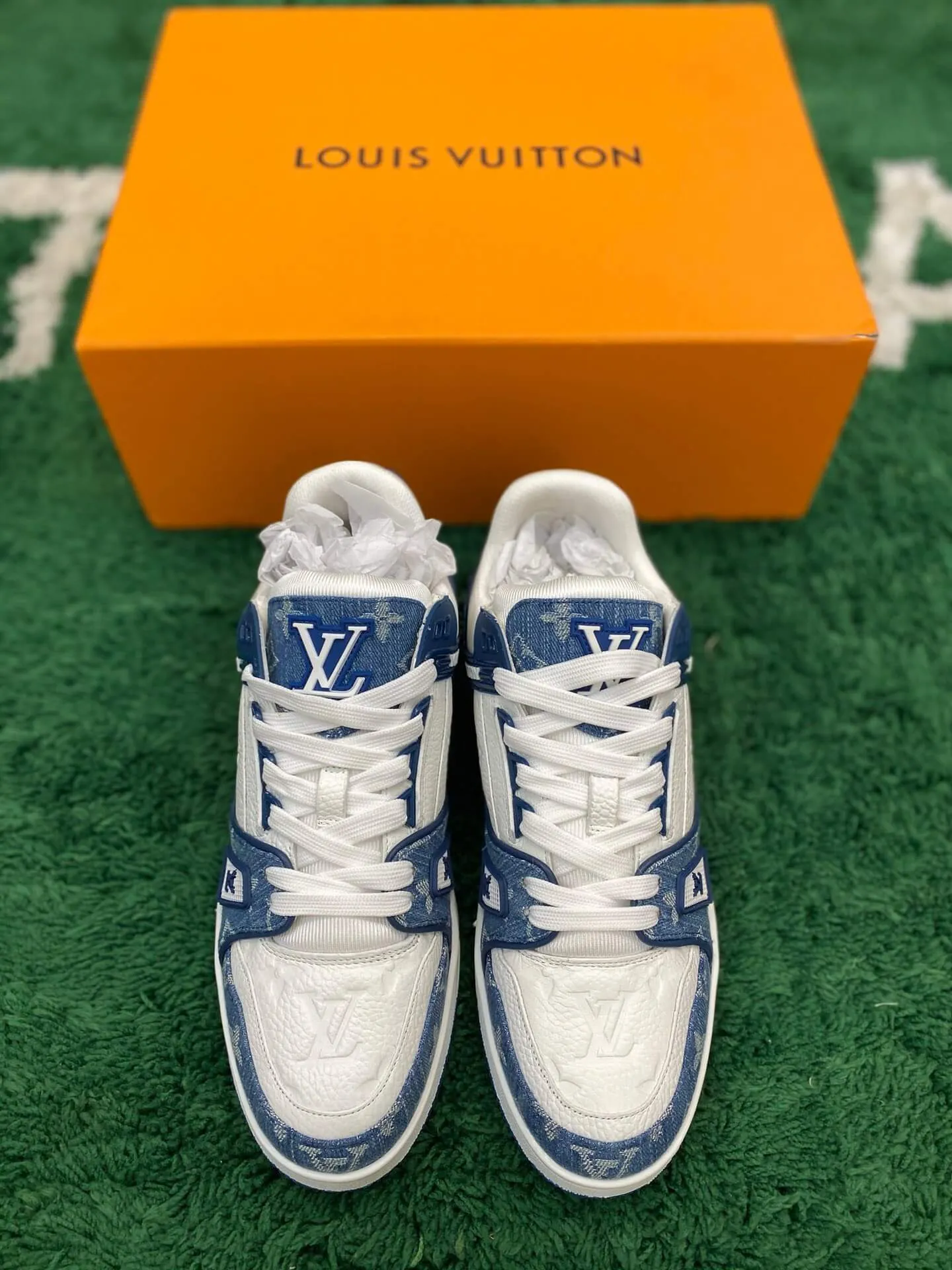 Louis Vuitton Trainer Denim White Sneaker