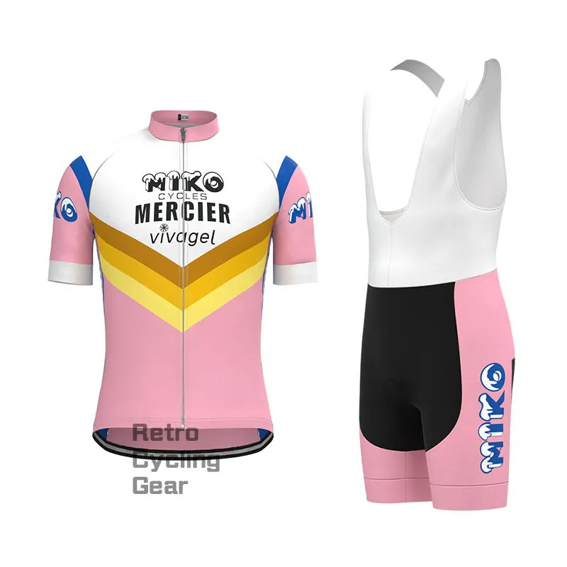 MIKO Pink Retro Long Sleeve Cycling Kit