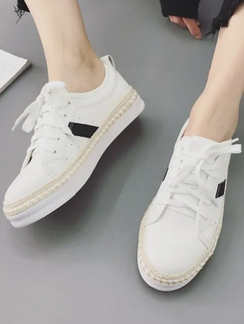 Modern Toe Sewing Platform Sneakers