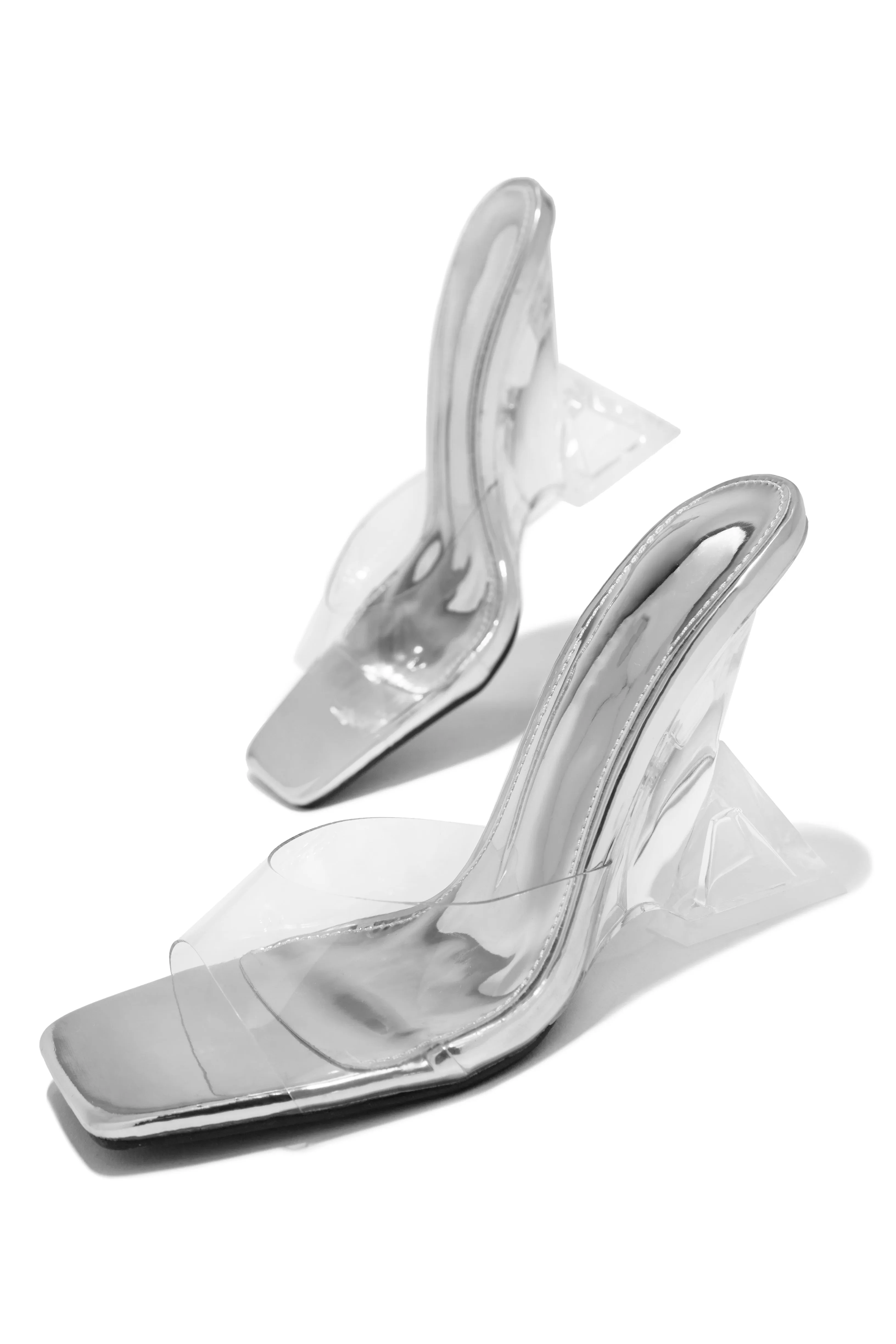 Nicky Slip On Mule Heels - Clear