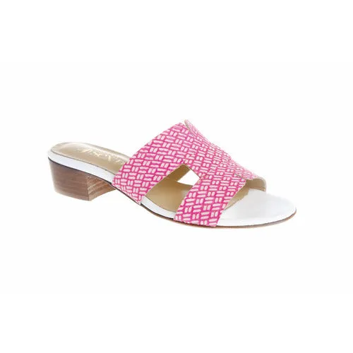 Nicola Sexton Pink & White Heeled Sliders