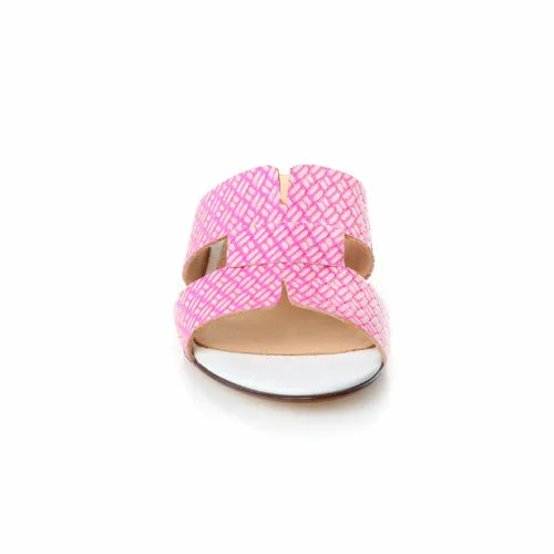 Nicola Sexton Pink & White Heeled Sliders