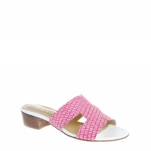 Nicola Sexton Pink & White Heeled Sliders