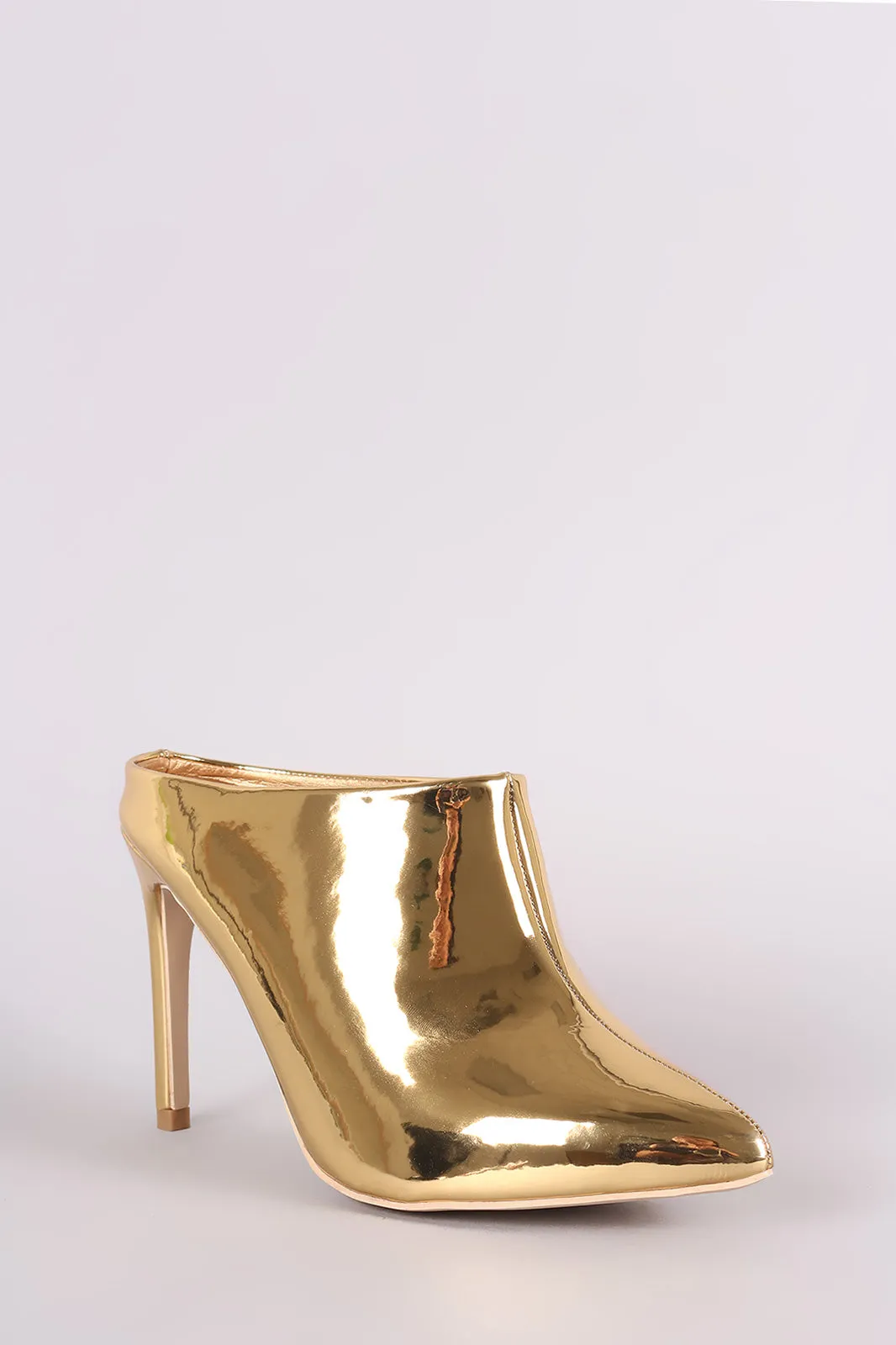 Patent Pointy Toe Stiletto Mule Heel