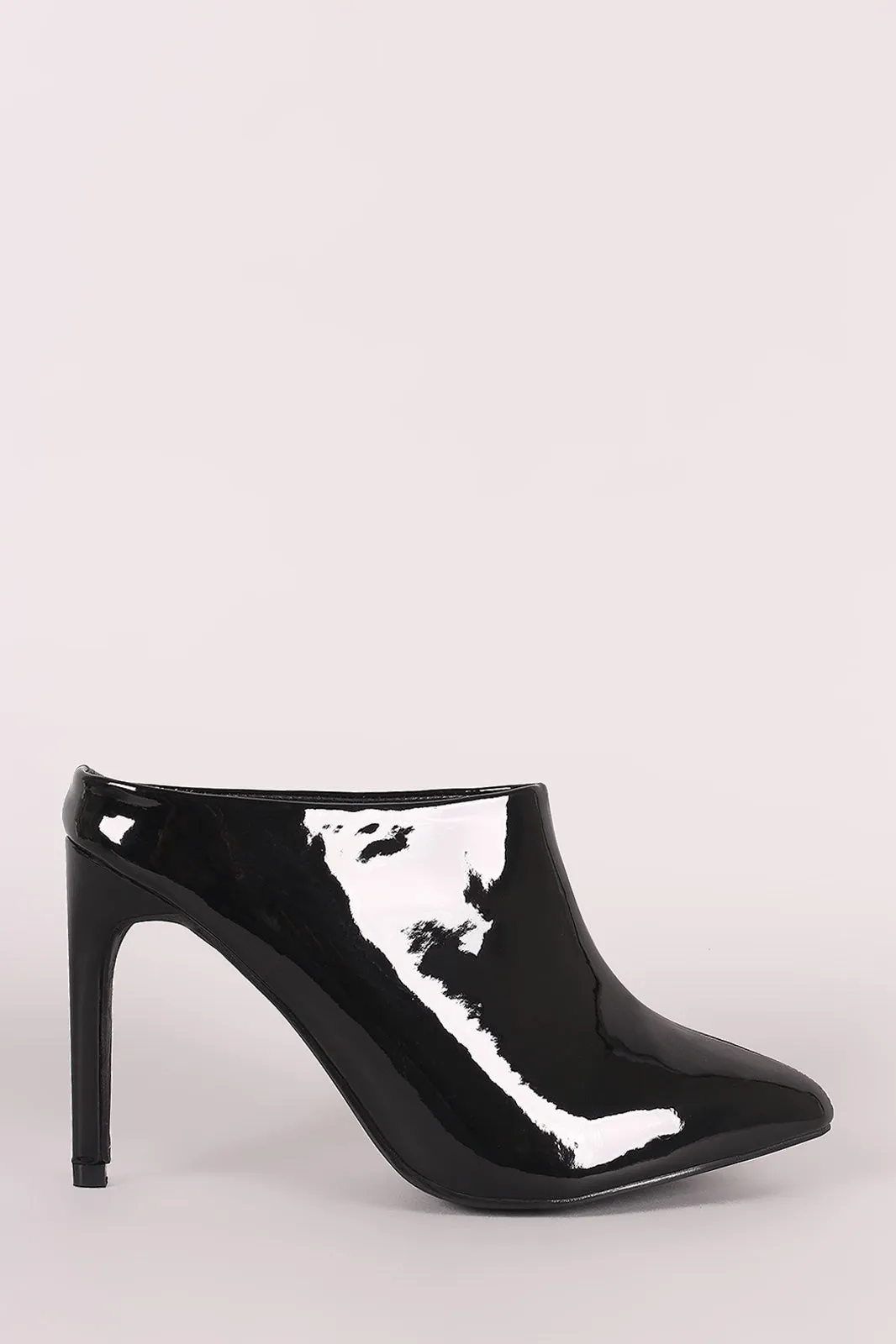 Patent Pointy Toe Stiletto Mule Heel