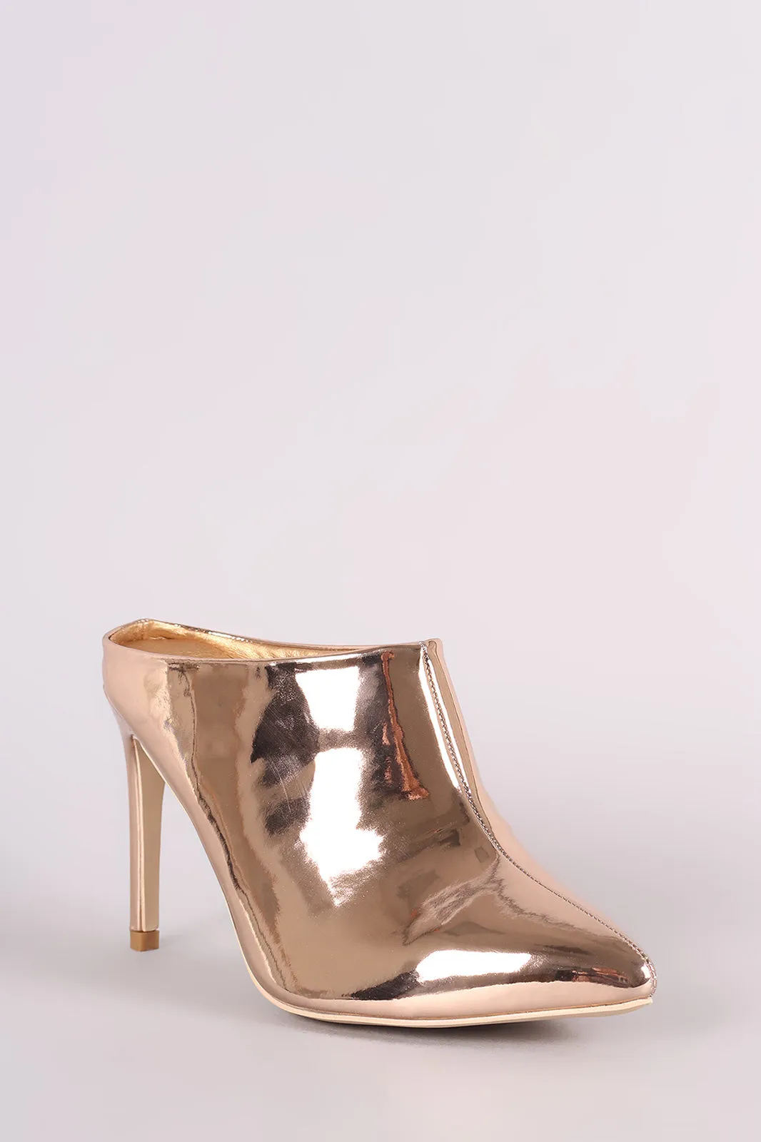 Patent Pointy Toe Stiletto Mule Heel