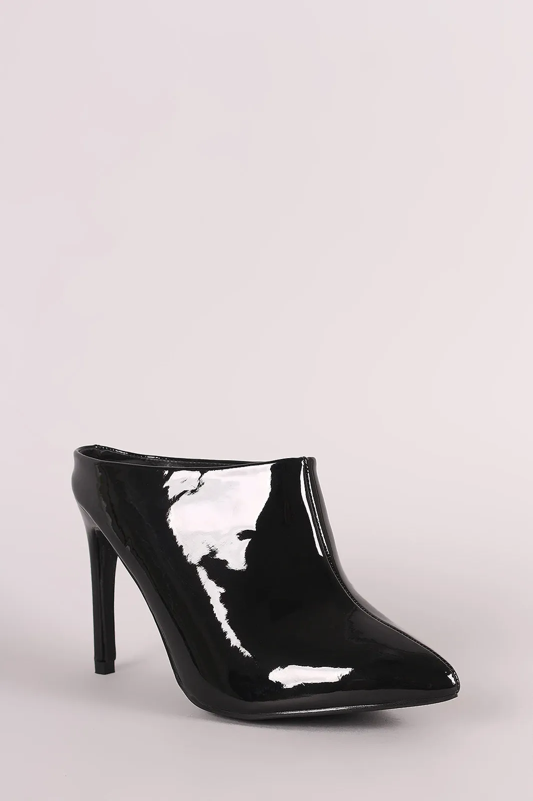 Patent Pointy Toe Stiletto Mule Heel