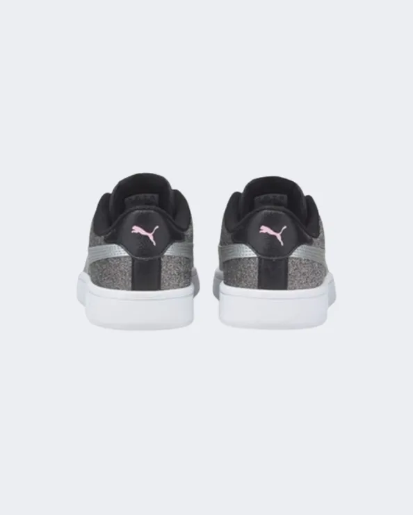 Puma Smash V2 Glitz Glam Jr Gs-Girls Lifestyle Shoes Black/Grey