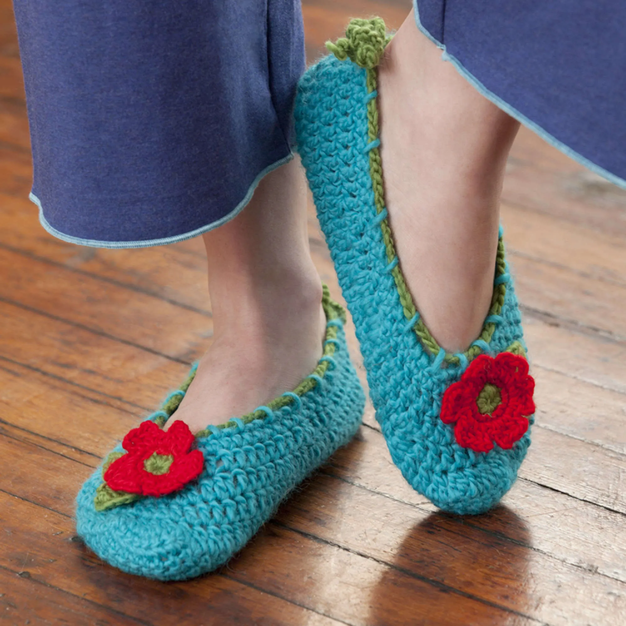 Red Heart Crochet Cottage Slippers