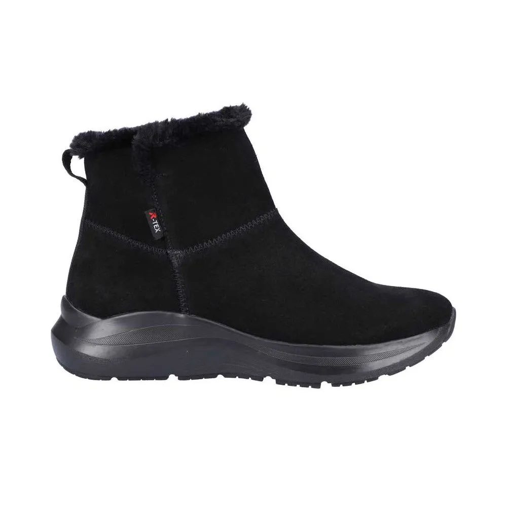 REVOLUTION SNEAKER BOOTIE WITH FUR BLACK - WOMENS