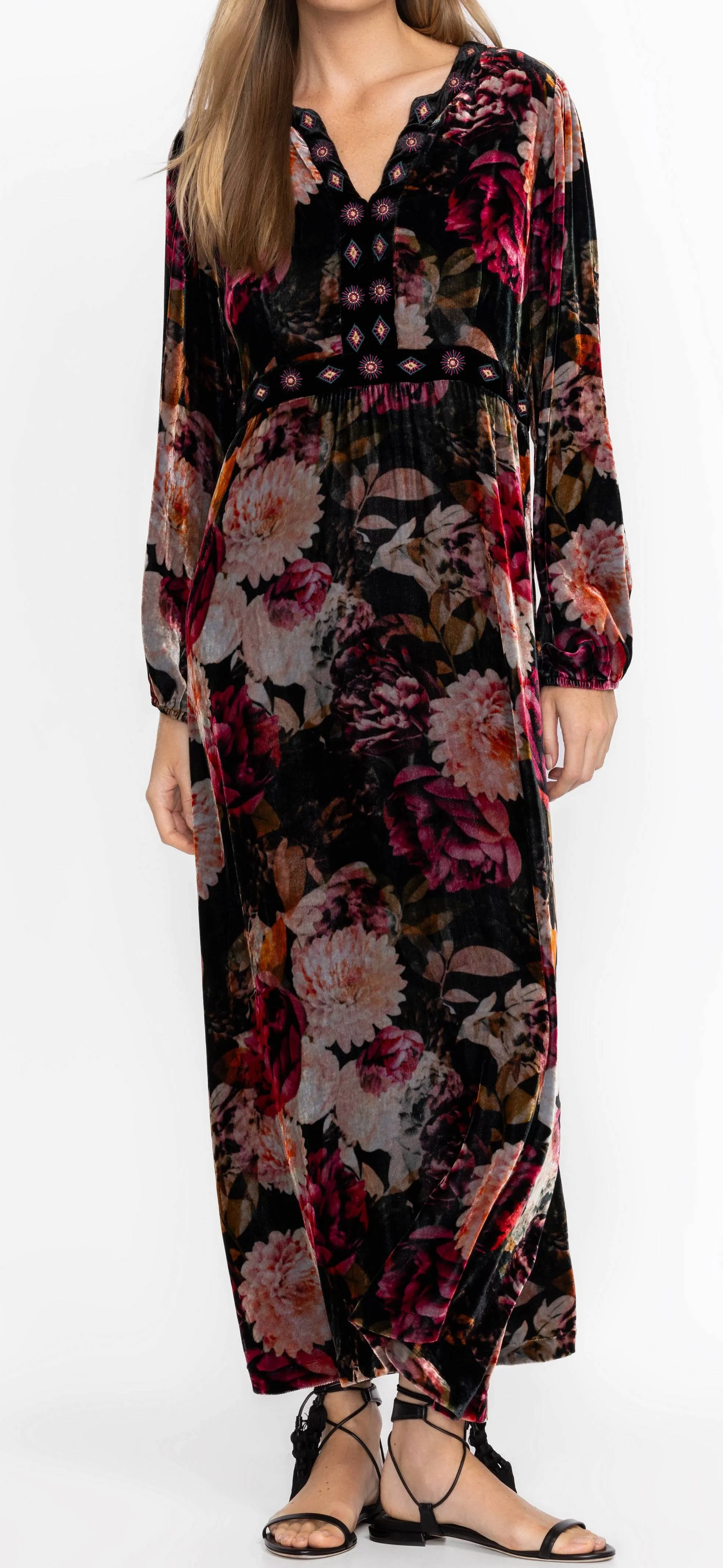 Rosa Velvet Front Notch Dress