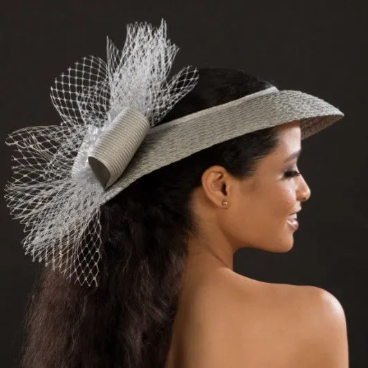 SG5023-Ladies Silver Gray fascinator