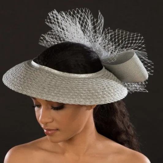 SG5023-Ladies Silver Gray fascinator