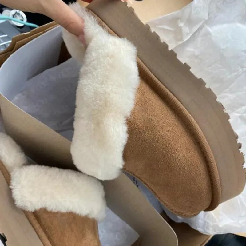 Soft Plush Winter Suede Mule Slippers