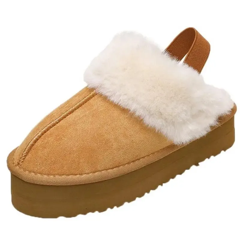 Soft Plush Winter Suede Mule Slippers