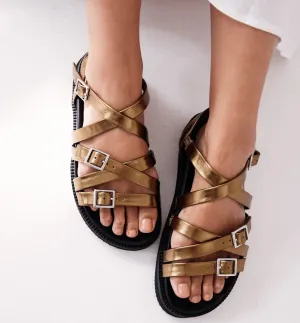 Sophia Strappy Sandal | Bronze Crush