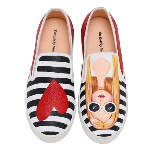 THE QUIRKY NAARI Fashionista Slipons for The Fashion Forward | Red | 8 UK