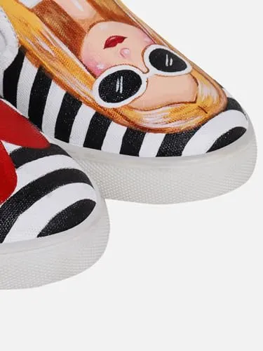 THE QUIRKY NAARI Fashionista Slipons for The Fashion Forward | Red | 8 UK