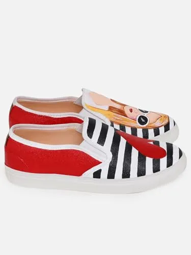 THE QUIRKY NAARI Fashionista Slipons for The Fashion Forward | Red | 8 UK