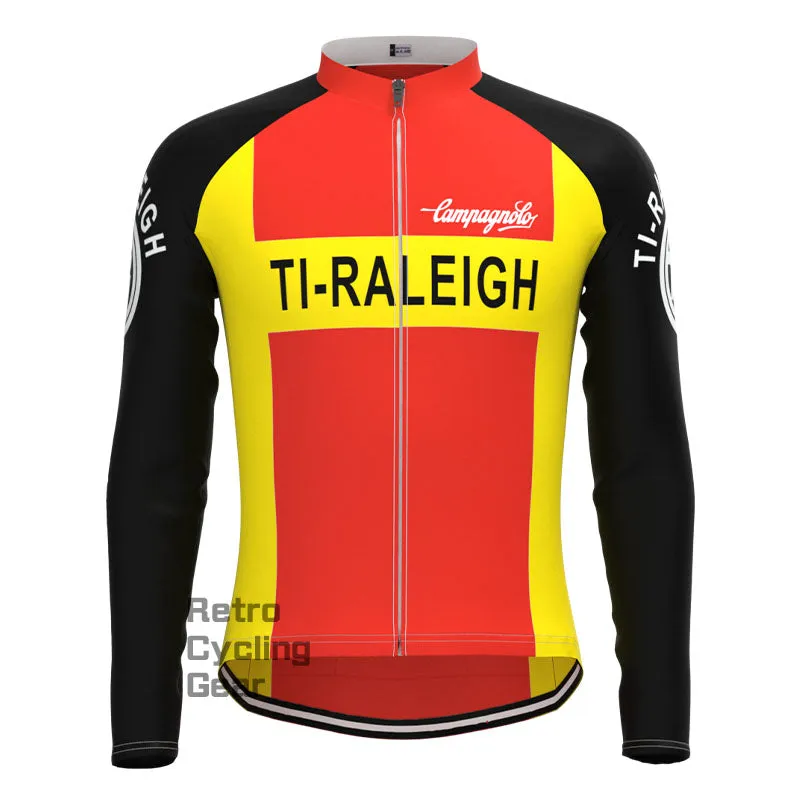 TI-Raleigh Red-Yellow Retro Long Sleeve Cycling Kit